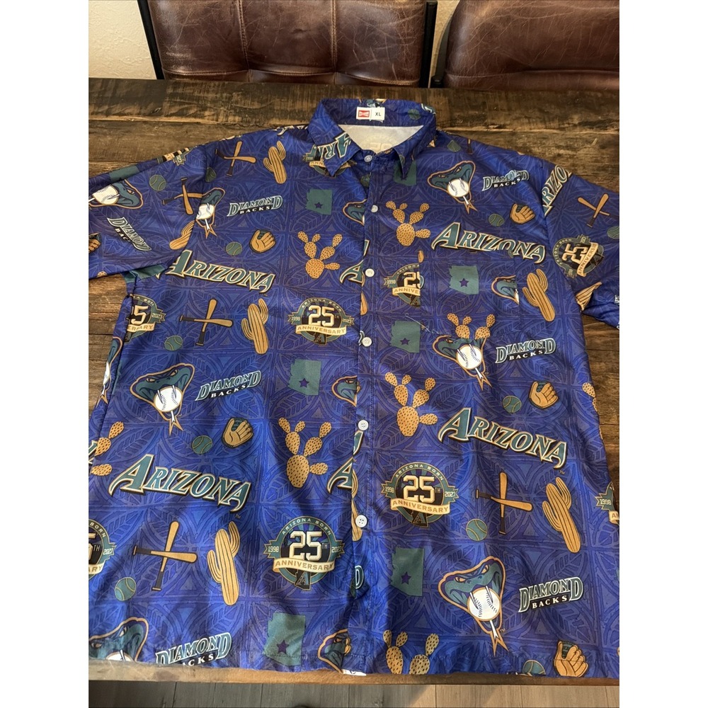 Arizona Diamondbacks 25th Anniversary Hawaiian Shirt Mens Size XL Budweiser!